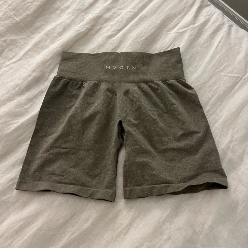 NVGTN Olive Green High-Waisted Shorts